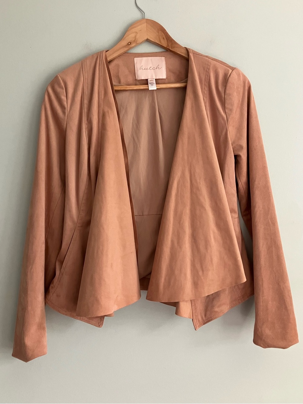 HUTCH Muted Rose Faux Suede Western Boho Jacket Size XS
